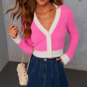 New VICI collection Happiness Found fuzzy knit cardigan size medium